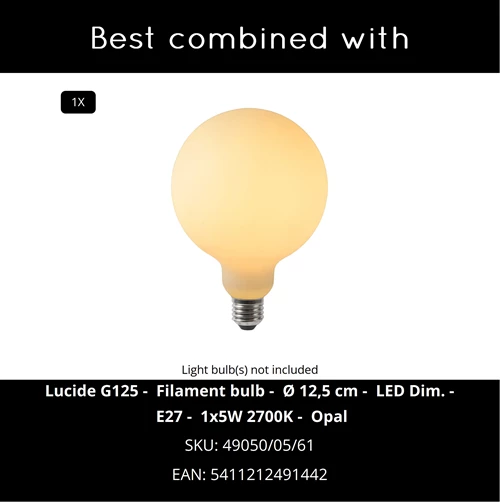 Lucide AKRON - Hanglamp - Ø 50 cm - 1xE27 - Grijs | Premium - CROSSSELL